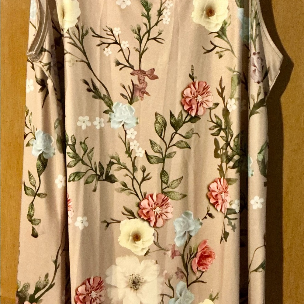 Floral Sleeveless Top - Cream
